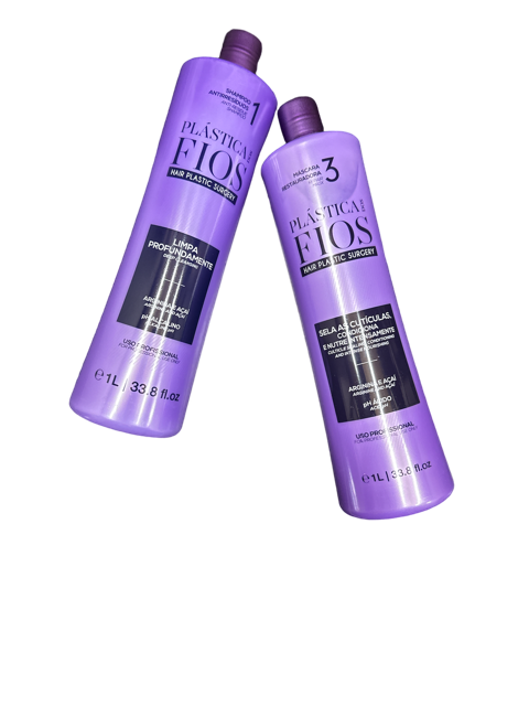 Plastica Dos Fios Hair Restoration Kit Intensive Care for Silky, Revitalized Hair 34fl 0z 1000ml - Keratinbeauty