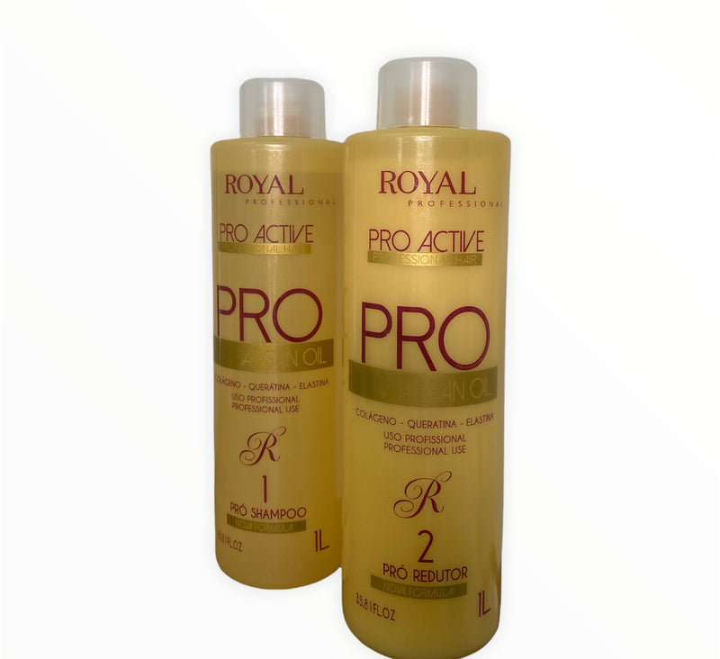 Pro Active Argan Oil Hair Straightener Kit 2x 1000ml - Keratinbeauty