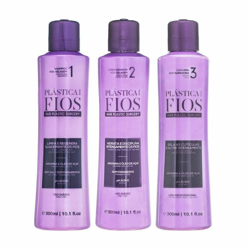 CADIVEU PLASTICA DOS FIOS  LISSAGE BRÉSILLIEN EN KITS 3 X 300ml - Keratinbeauty